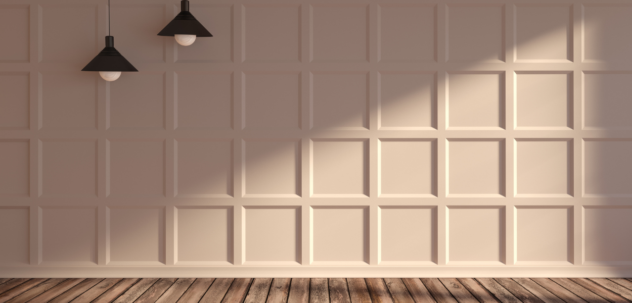 Wall covered in shaker panelling for a modern take on a traditional style Wall covered in shaker panelling for a modern take on a traditional style