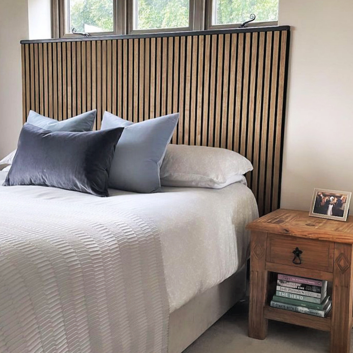 Headboard wall panelling - Slatted Panels by Cladco Headboard wall panelling - Slatted Panels by Cladco