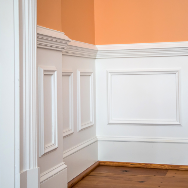 Wall panels in white work fantastically alongside brighter colours Wall panels in white work fantastically alongside brighter colours